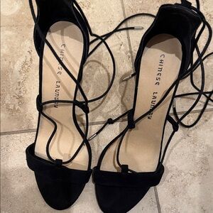 Chinese Laundry Black Lace-Up Heels